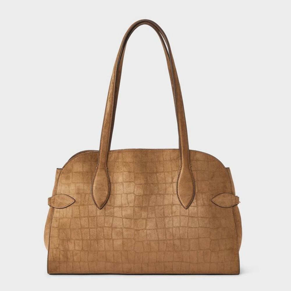 Faux Suede Commuter Satchel - A New Day Light Brown